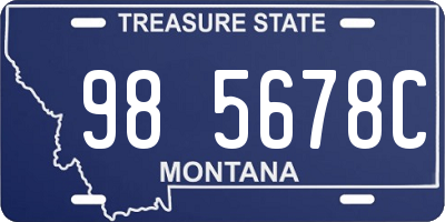 MT license plate 985678C