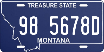 MT license plate 985678D