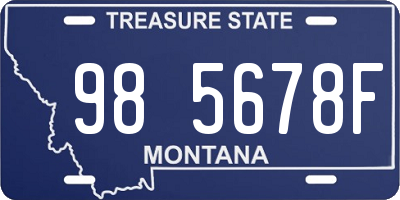 MT license plate 985678F