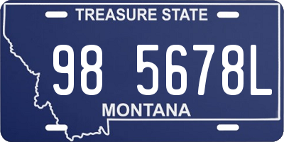 MT license plate 985678L