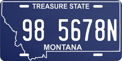 MT license plate 985678N