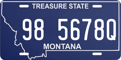 MT license plate 985678Q