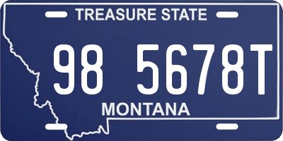 MT license plate 985678T