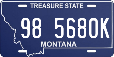 MT license plate 985680K