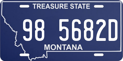 MT license plate 985682D