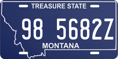 MT license plate 985682Z