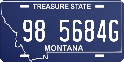 MT license plate 985684G