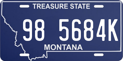 MT license plate 985684K