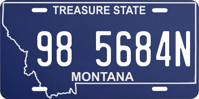 MT license plate 985684N