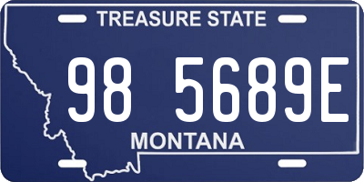 MT license plate 985689E