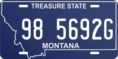MT license plate 985692G