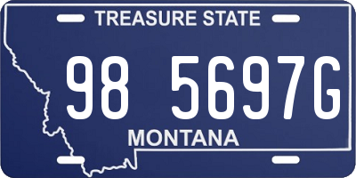 MT license plate 985697G