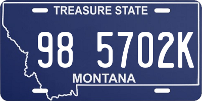 MT license plate 985702K
