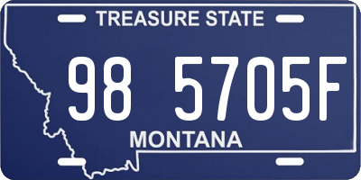 MT license plate 985705F