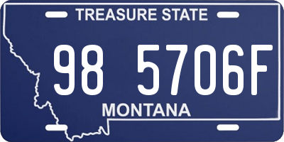 MT license plate 985706F