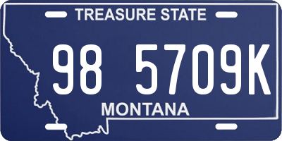 MT license plate 985709K