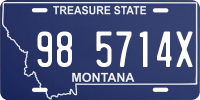 MT license plate 985714X