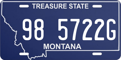 MT license plate 985722G