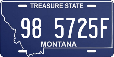 MT license plate 985725F