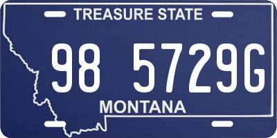 MT license plate 985729G