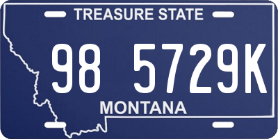 MT license plate 985729K