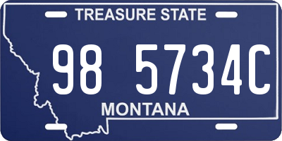 MT license plate 985734C