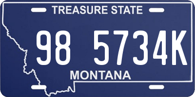 MT license plate 985734K