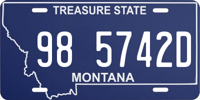 MT license plate 985742D