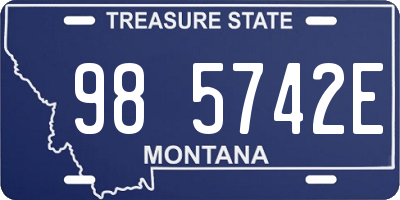 MT license plate 985742E