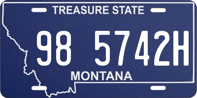 MT license plate 985742H