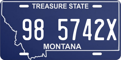 MT license plate 985742X