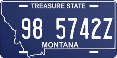 MT license plate 985742Z