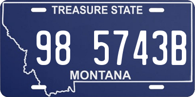 MT license plate 985743B