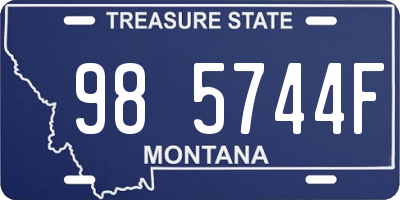 MT license plate 985744F