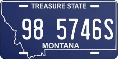 MT license plate 985746S