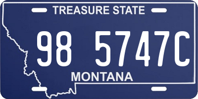 MT license plate 985747C