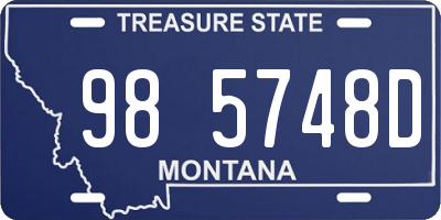 MT license plate 985748D