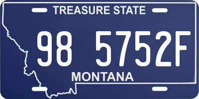 MT license plate 985752F