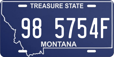 MT license plate 985754F