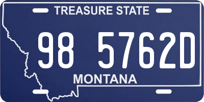 MT license plate 985762D