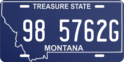 MT license plate 985762G