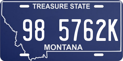 MT license plate 985762K