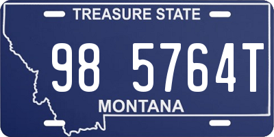 MT license plate 985764T