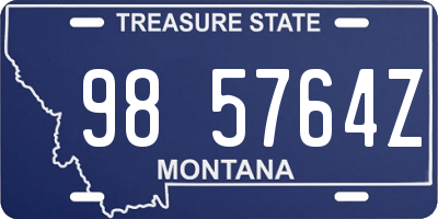 MT license plate 985764Z