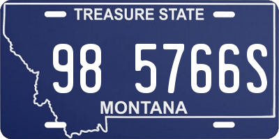 MT license plate 985766S