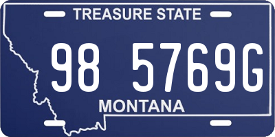 MT license plate 985769G