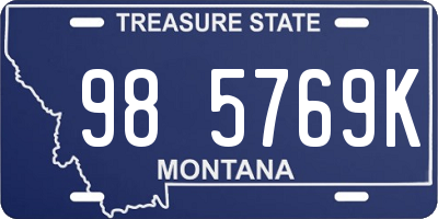 MT license plate 985769K