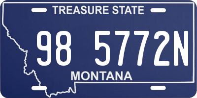 MT license plate 985772N