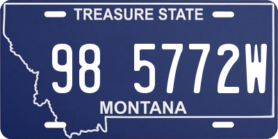 MT license plate 985772W