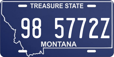 MT license plate 985772Z